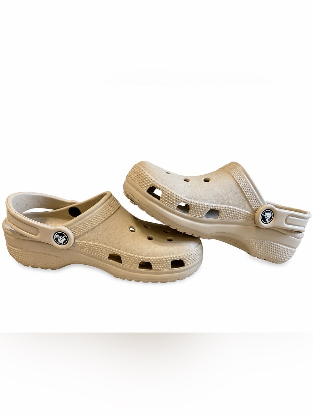 Crocs Classic Clogs Tan Khaki Size 7 Women / 5 Men EUC